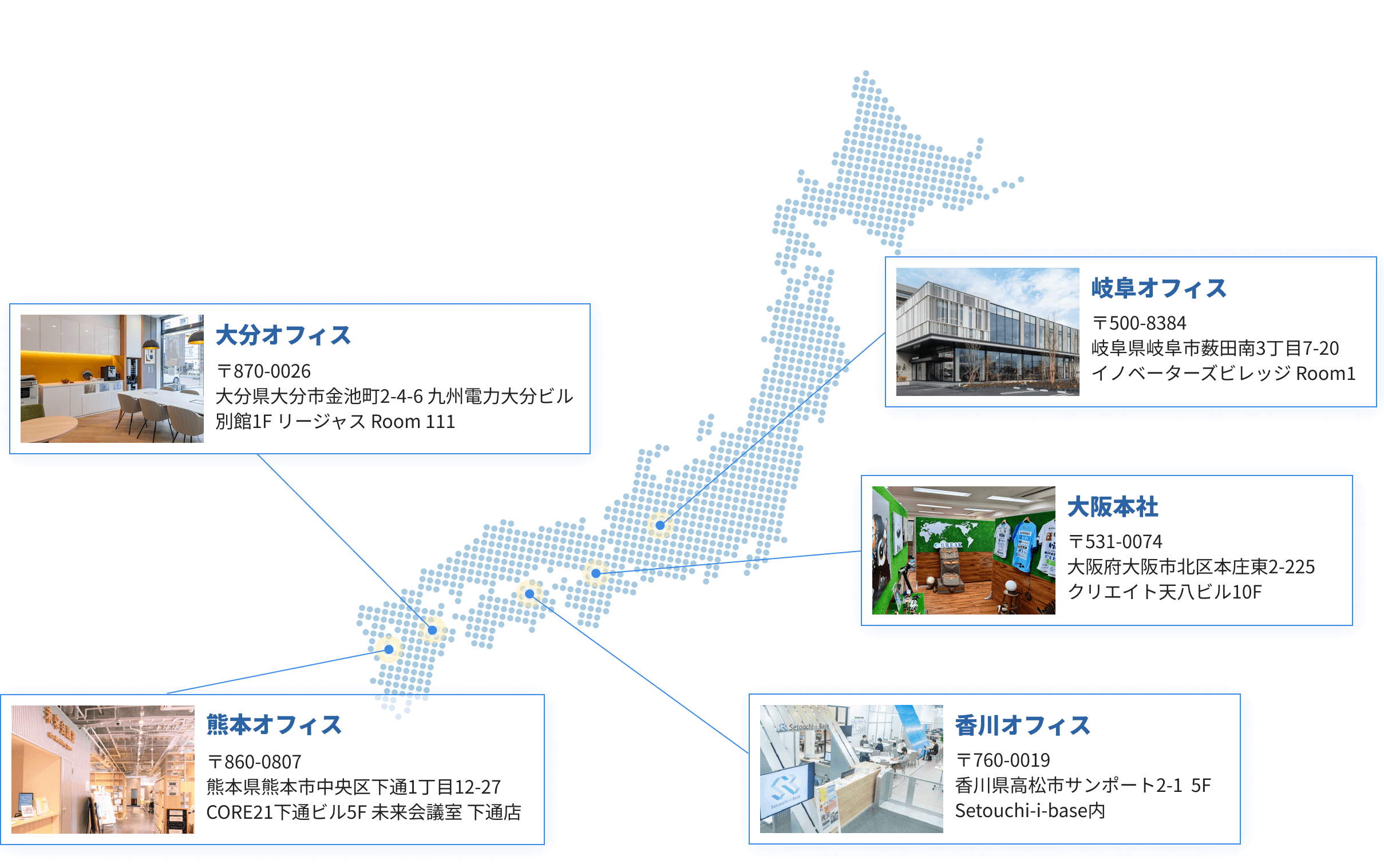 株式会社BREAKの全国拠点マップ
